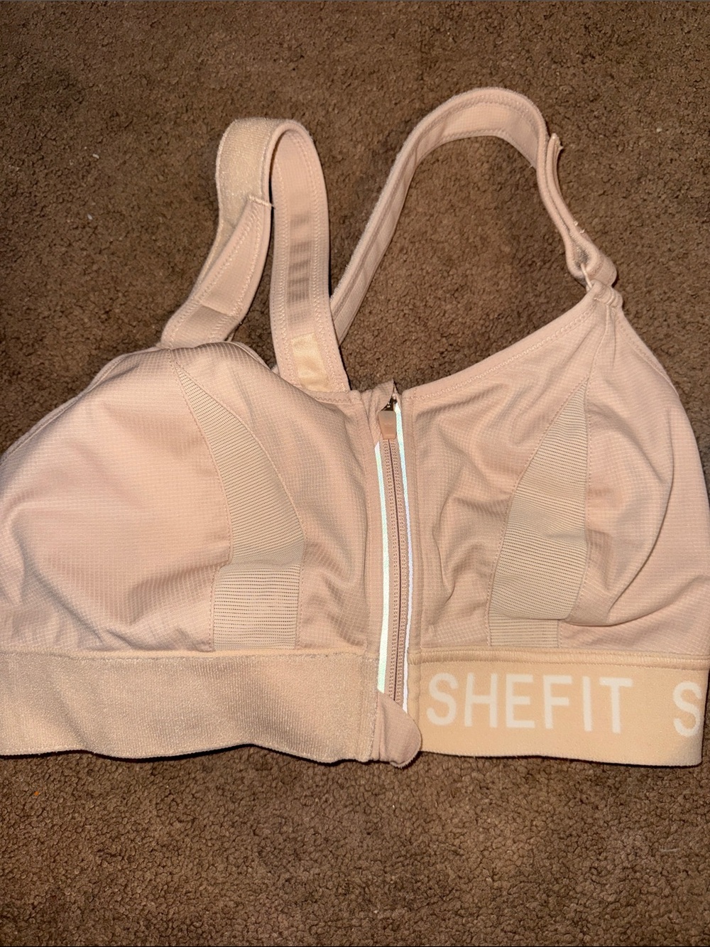SHEFIT Blush Front-Zip High Support Sports Bra 1 Luxe - Picture 3 of 6